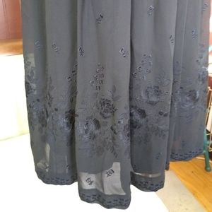 Lacey Black Button Front dress with Necktie